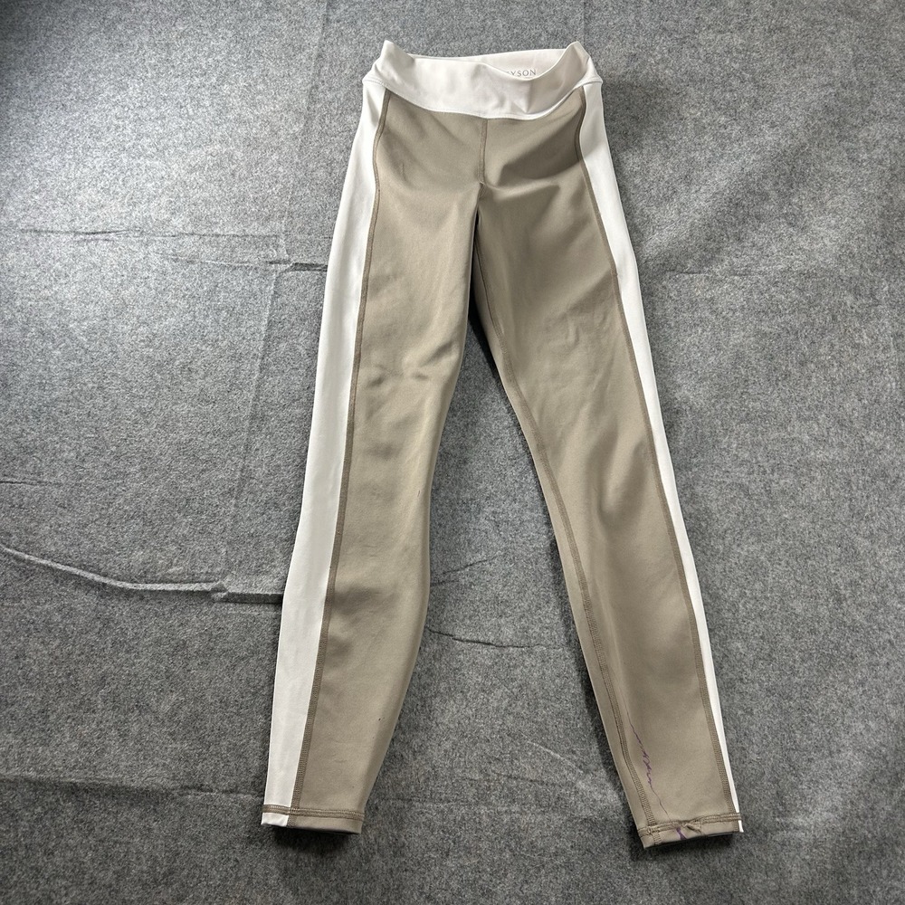 Greyson Leggings Women's Small Luna Side Stripe Pants Clay FLAWED